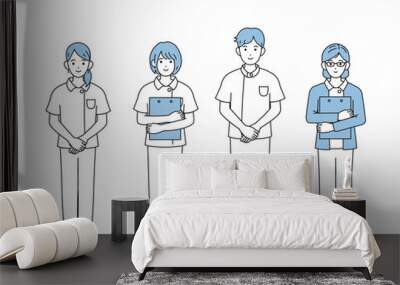 看護師　男女　セット　全身 Wall mural